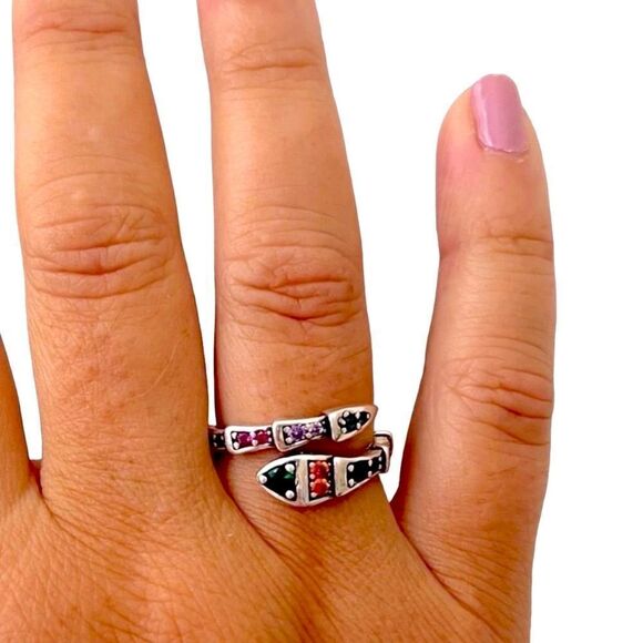The Multi-Colored Serpent Ring in 925 silver - Picture 1 of 12